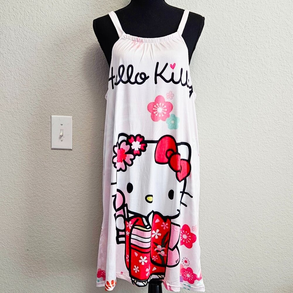 Hello Kitty Floral White and Pink Swim Coverup